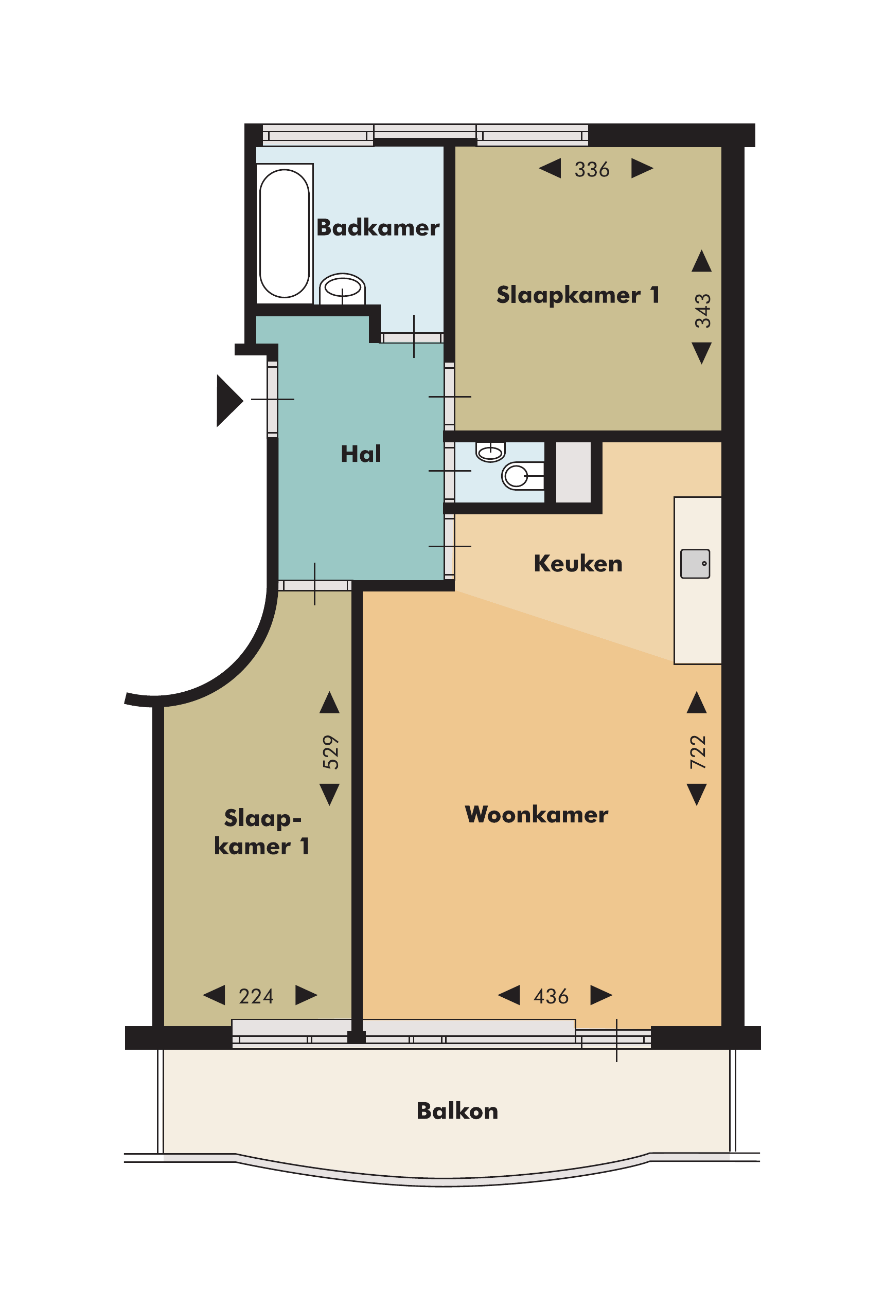 Appartement Admiraal de Ruyterweg in Rotterdam